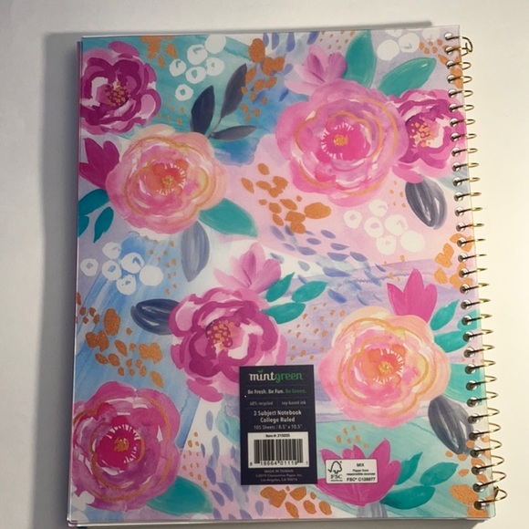 2 of MintGreen brand 3 Subject Spiral Notebook - Picture 5 of 13